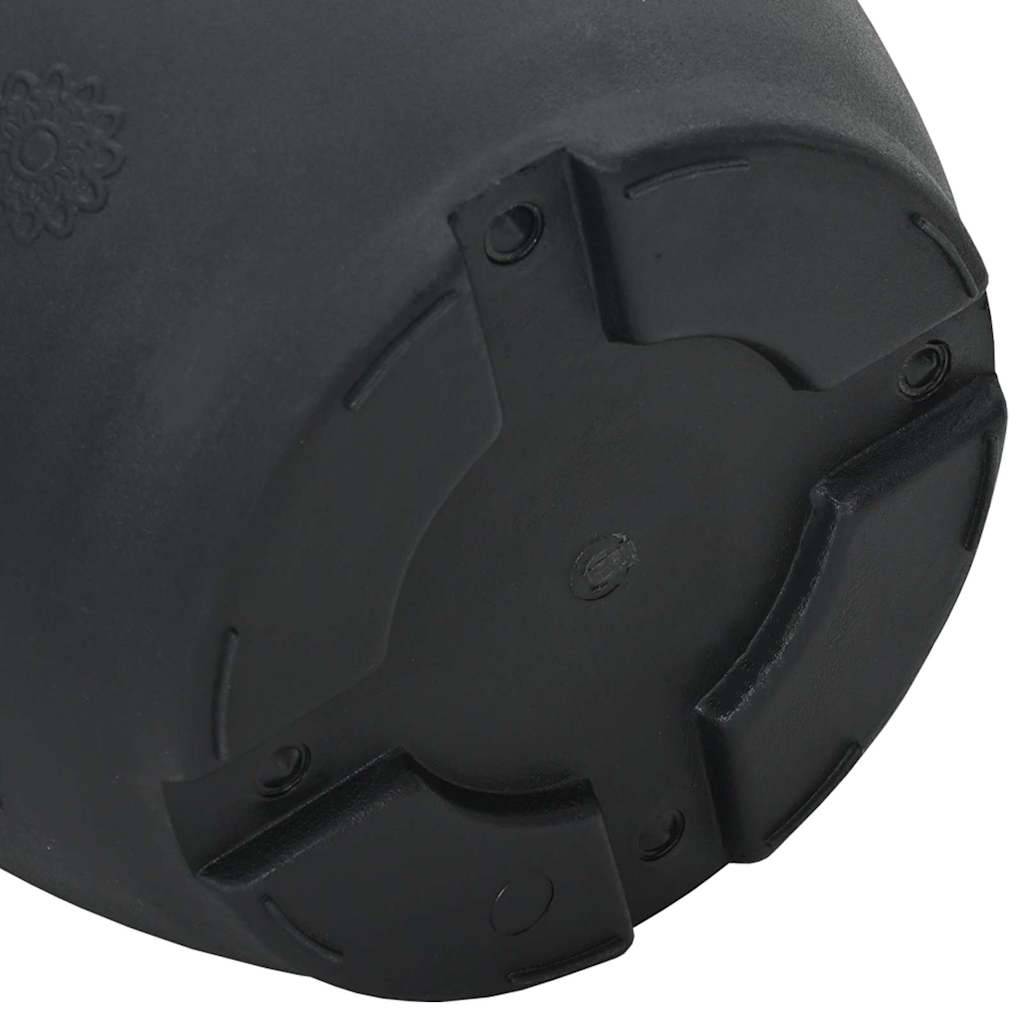 ComfortXL - Lot de 6 Grands Pots de Fleurs Ronds Plastique pour Terrasse Jardin Drainage Ø39x32 cm Noir - ComfortXL Outdoor Living - Image 8