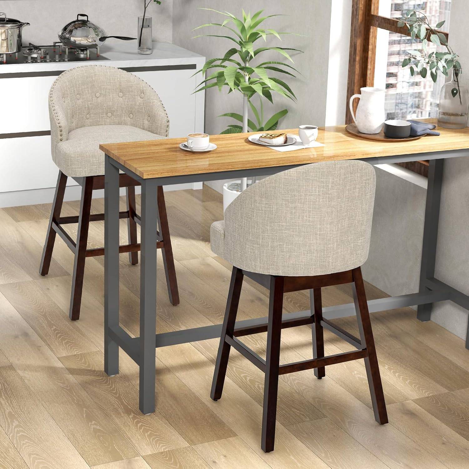 Lot de 2 tabourets de bar design noirs STEEVY