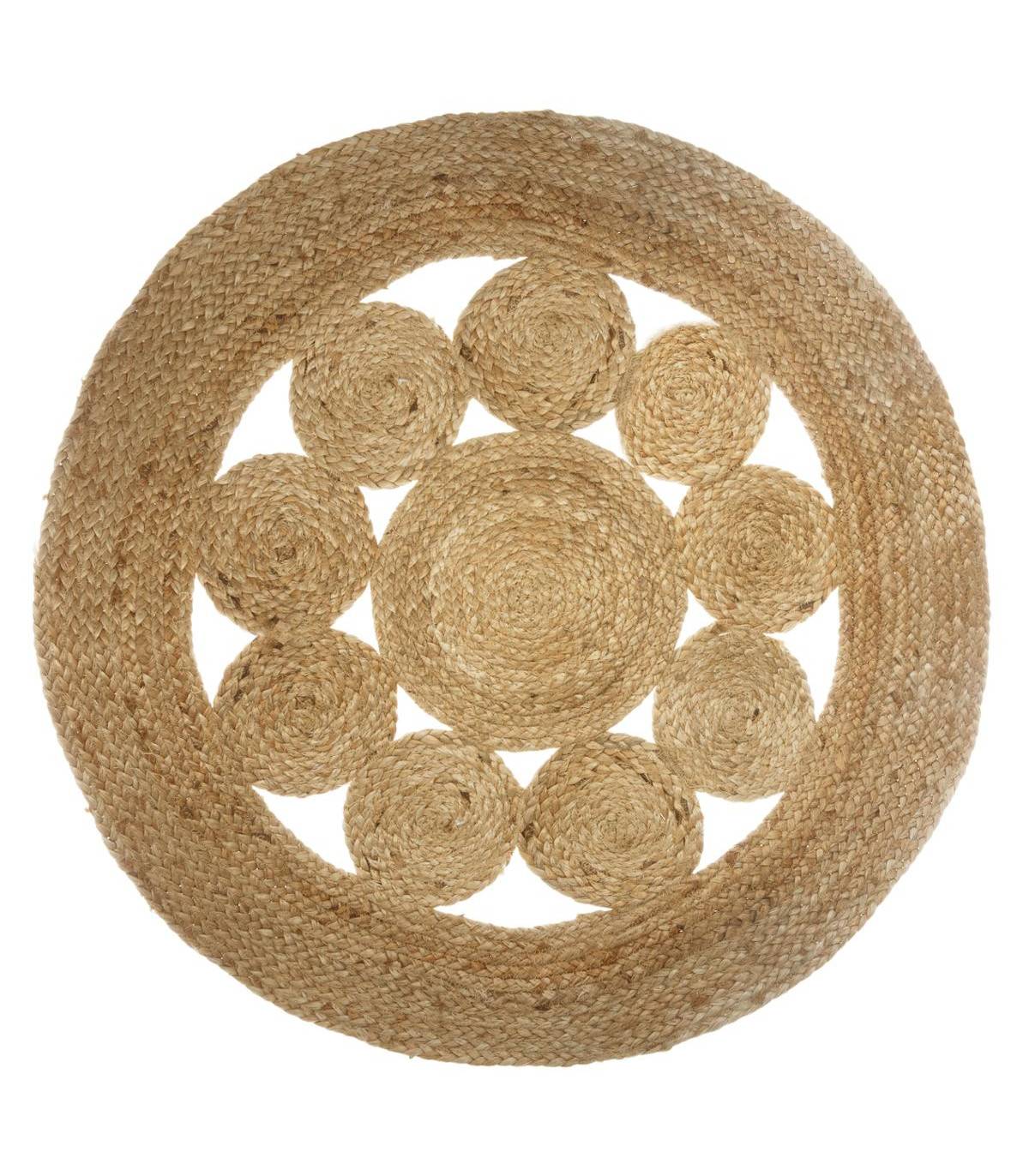 Tapis en Jute motif ajouré D 80 cm - Image 1