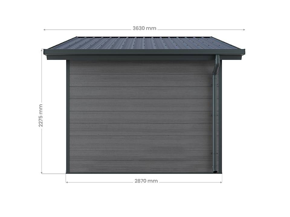 Abri de Jardin Composite ISORA - 12m2 Gris - Cabane Atelier / Abri Velo - Imagen 3