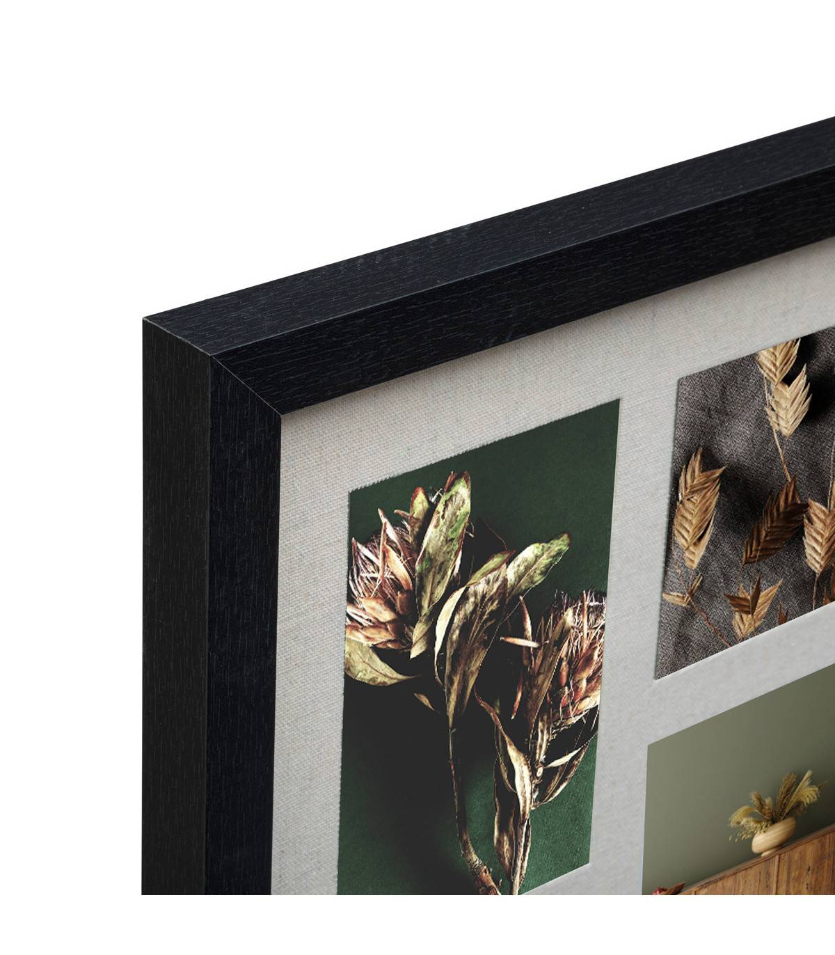Pêle-mêle Multivues 16 Photos en bois Noir et verre 63 x 63 cm - Imagen 2