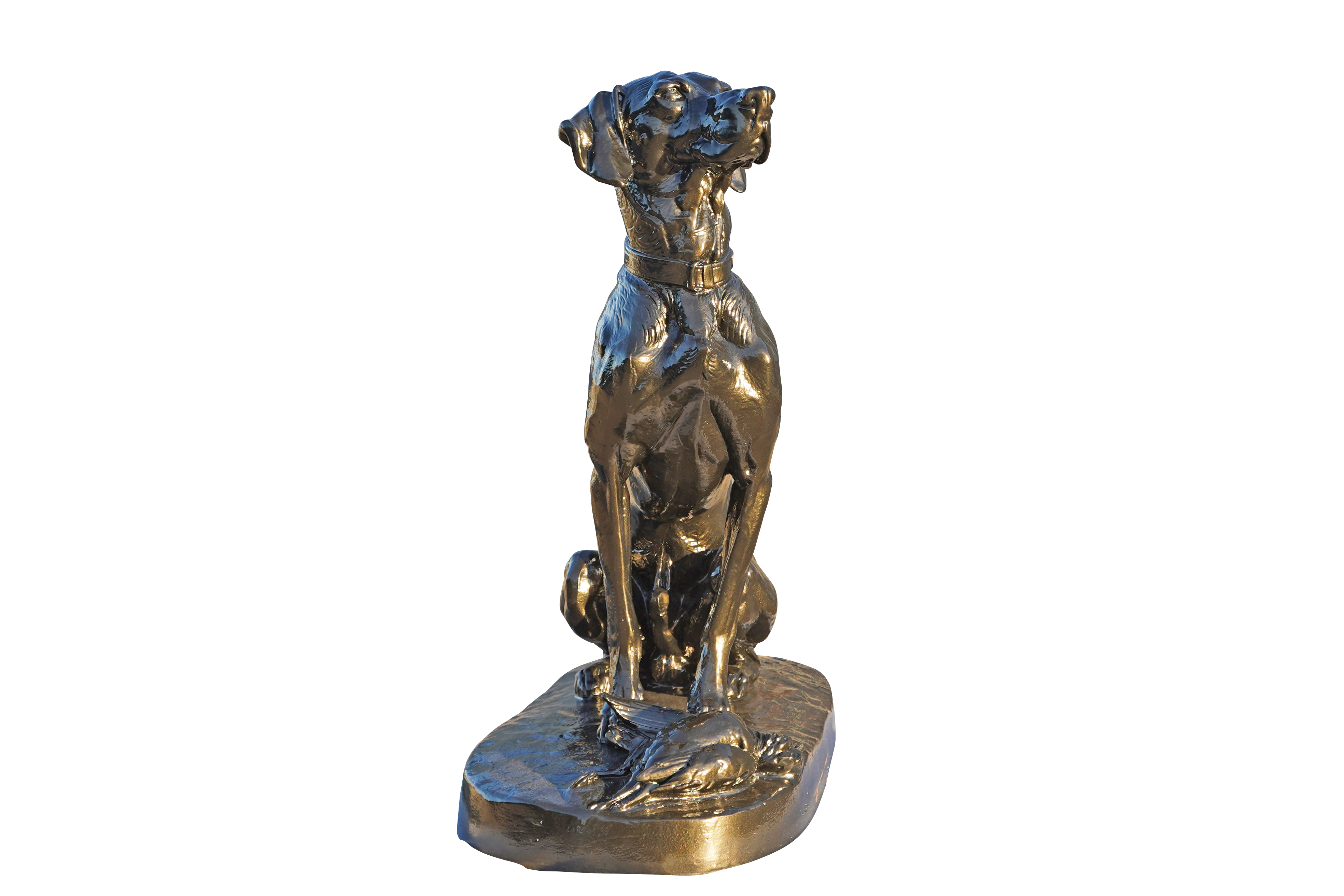 Statue en fonte, chien à la bécasse Dommartin vieux bronze - Imagen 2