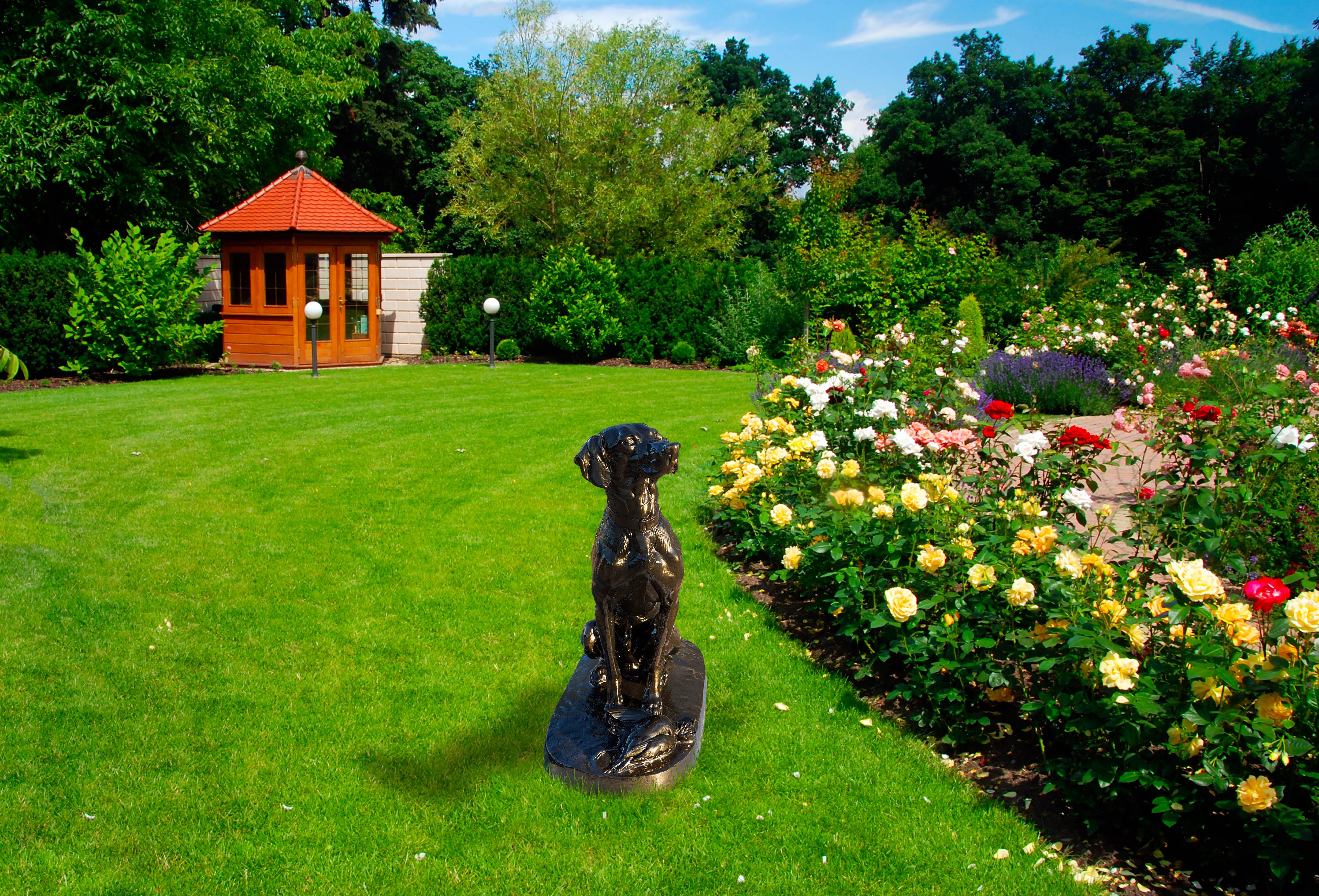 Statue en fonte, chien à la bécasse Dommartin vieux bronze - Imagen 3