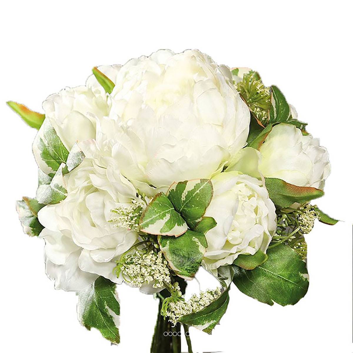 Artificielles - Bouquet de Pivoines et Carottes sauvages factices 7 fleurs H20cm Crème - couleur: Crème - Imagen 1