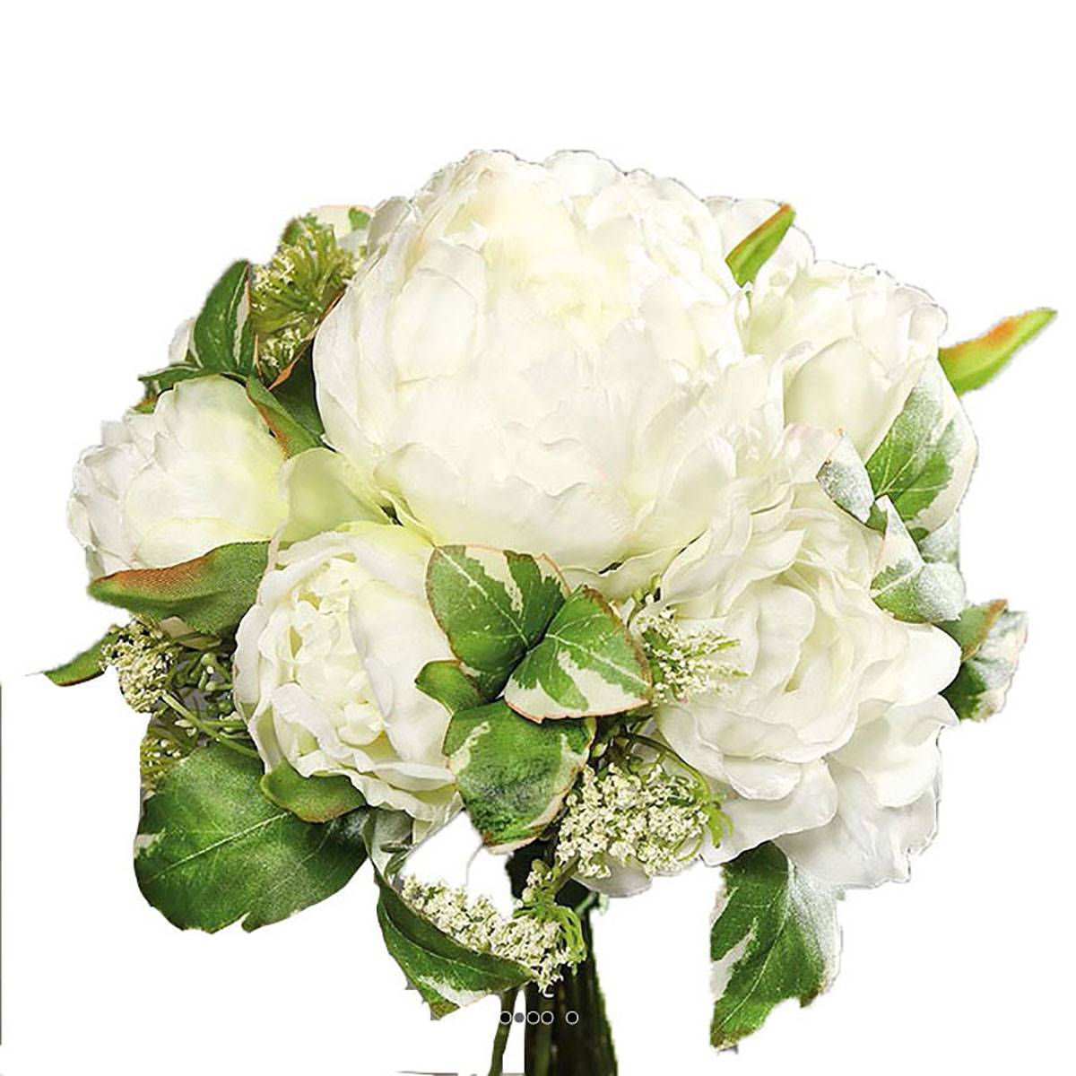 Artificielles - Bouquet de Pivoines et Carottes sauvages factices 7 fleurs H20cm Crème - couleur: Crème - Imagen 2