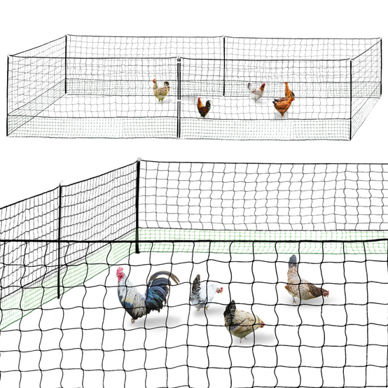 Kit clôture filet à poules 12 M avec porte 6 piquets double pointe - Image 2