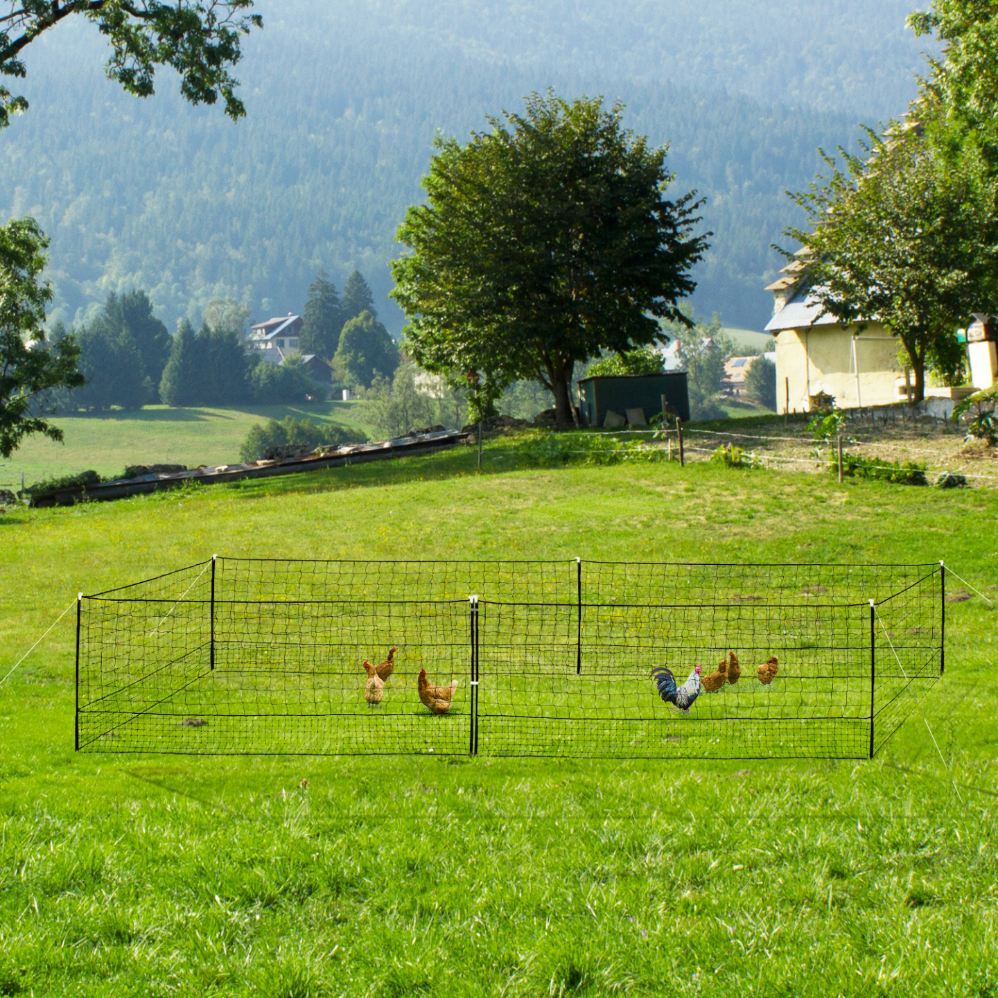 Kit clôture filet à poules 12 M avec porte 6 piquets double pointe - Image 8