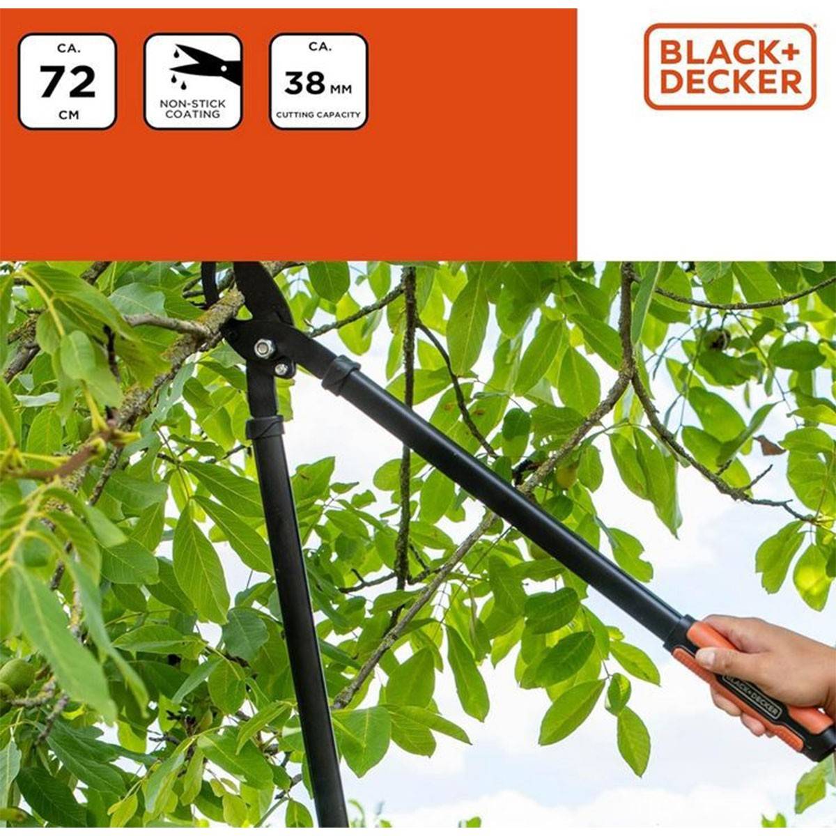 Coupe Branche 72cm Revêtement Anti-adhésif sur les Lames de Coupe Black et Decker - Imagen 5