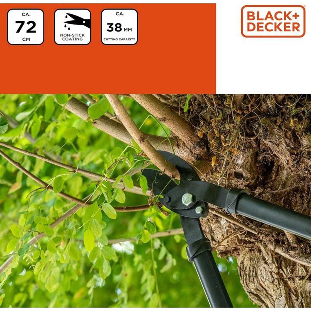 Coupe Branche 72cm Revêtement Anti-adhésif sur les Lames de Coupe Black et Decker - Imagen 4