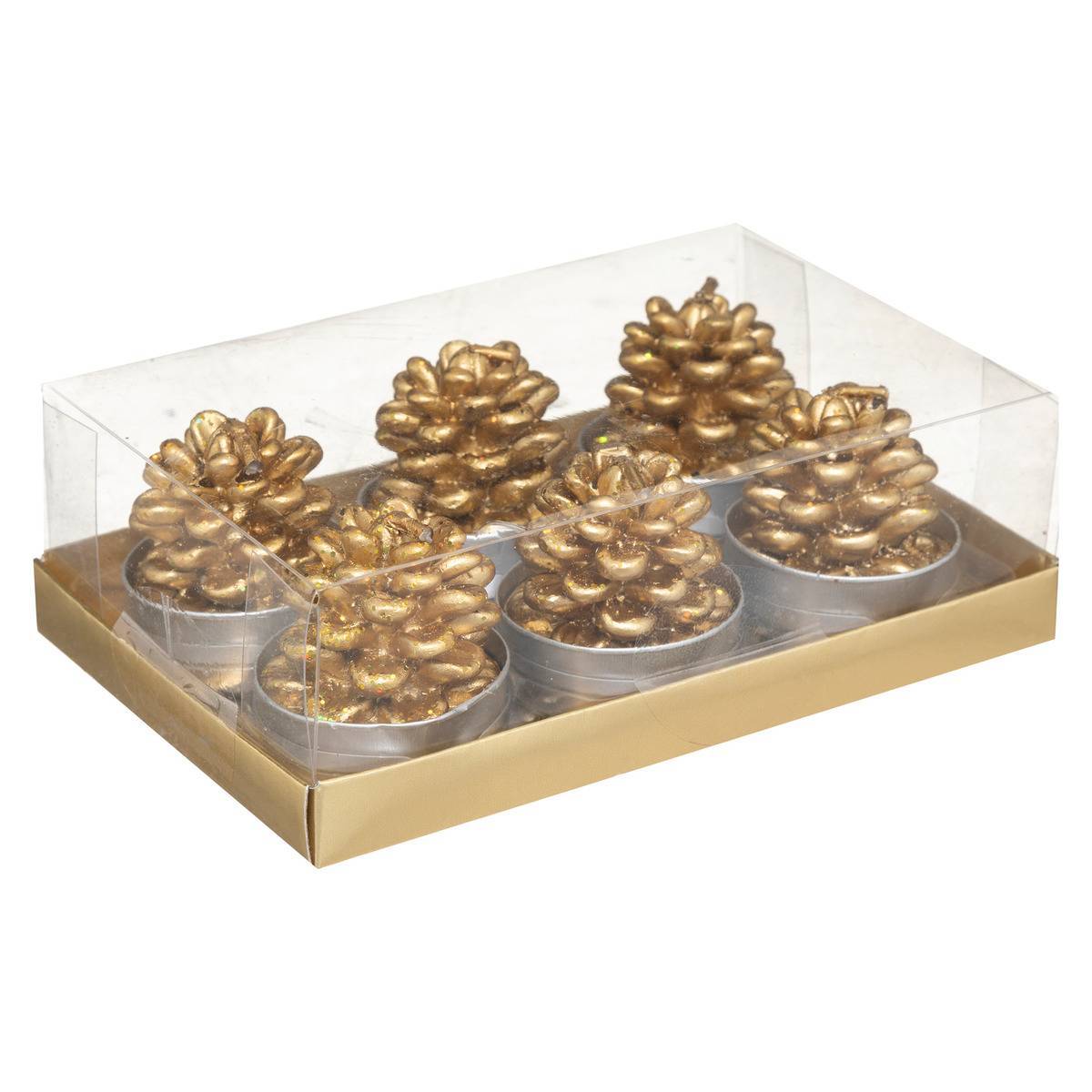 Fééric Lights & Christmas - Bougie "Chauffe-plat" pomme de pin x 6 140 g - Feeric Lights & Christmas - Image 1