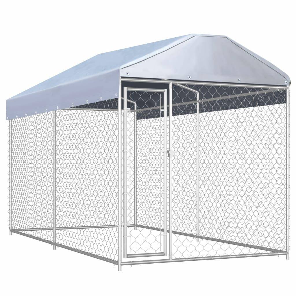 Helloshop26 - Chenil extérieur cage enclos parc animaux chien d'extérieur avec toit pour chiens 225 cm - Imagen 1