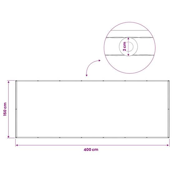 Écran de balcon polyester anthracite 400 x 150 cm - PANGIVO - Image 6