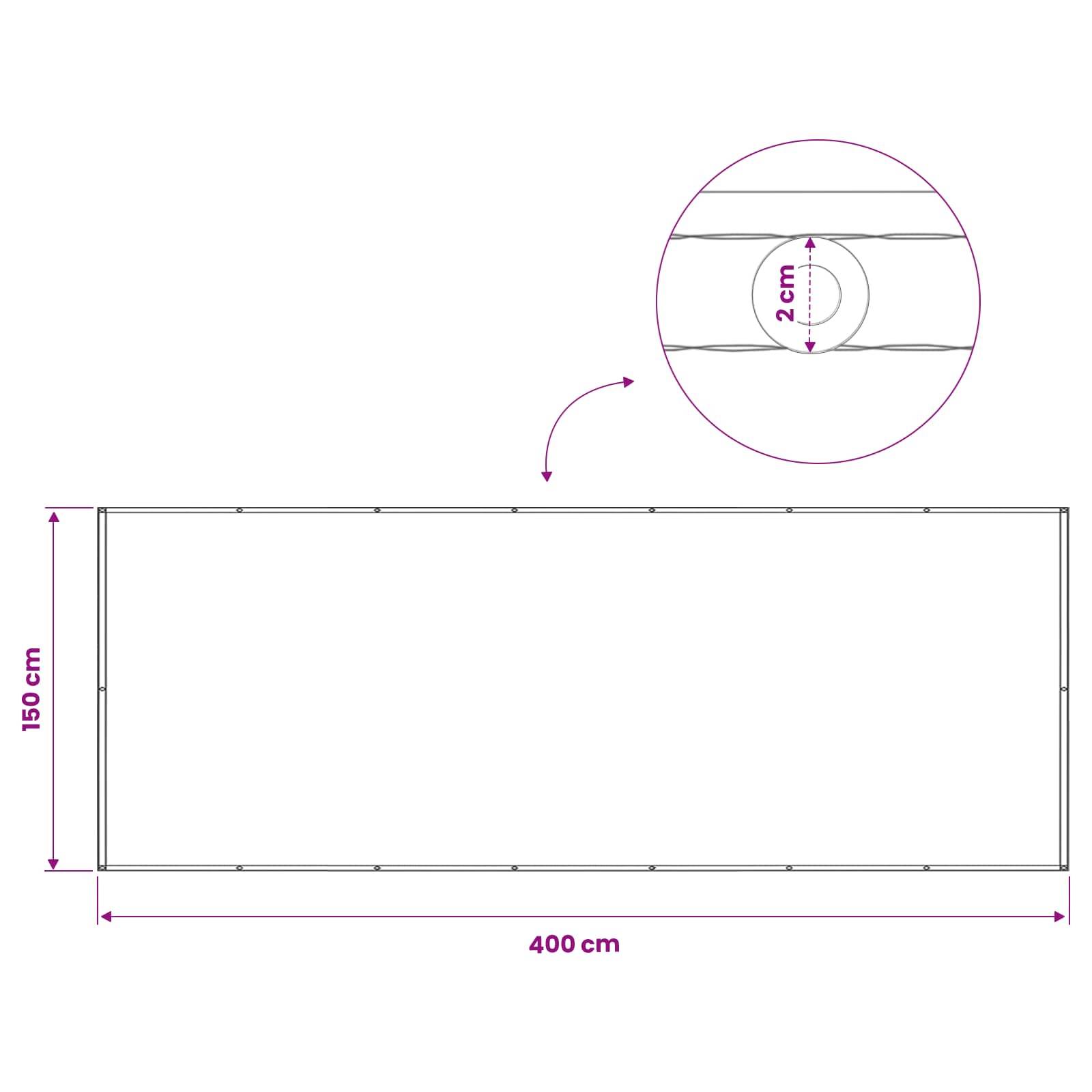 Écran de balcon polyester anthracite 400 x 150 cm - PANGIVO - Image 6