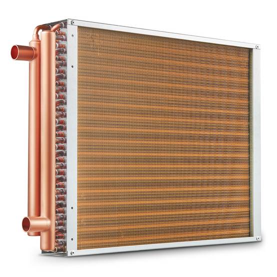 VEVOR Échangeur chaleur air-eau, 18x20 po, 3 rangées cuivre, 242 ailettes. Chauffage domestique, refroidissement. - Image 1