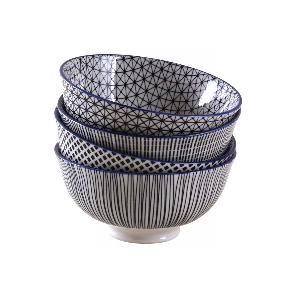 Aubry Gaspard - Bol en porcelaine motifs géométriques (Lot de 4) 280 ml - Imagen 1