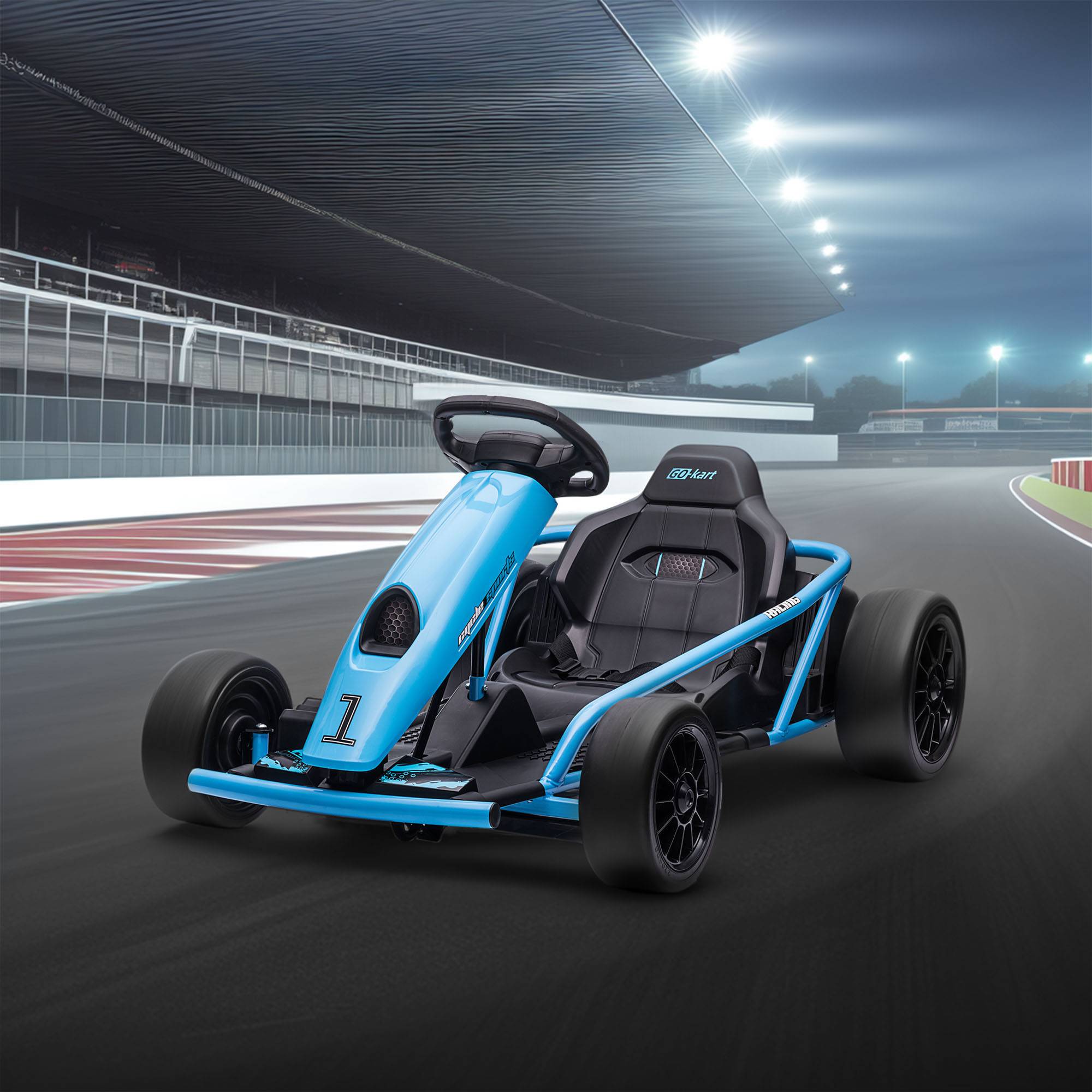 Sans Marque - Kart Électrique Enfants 24V Go Kart Mode Drift 8-12 ans Bleu - Image 4