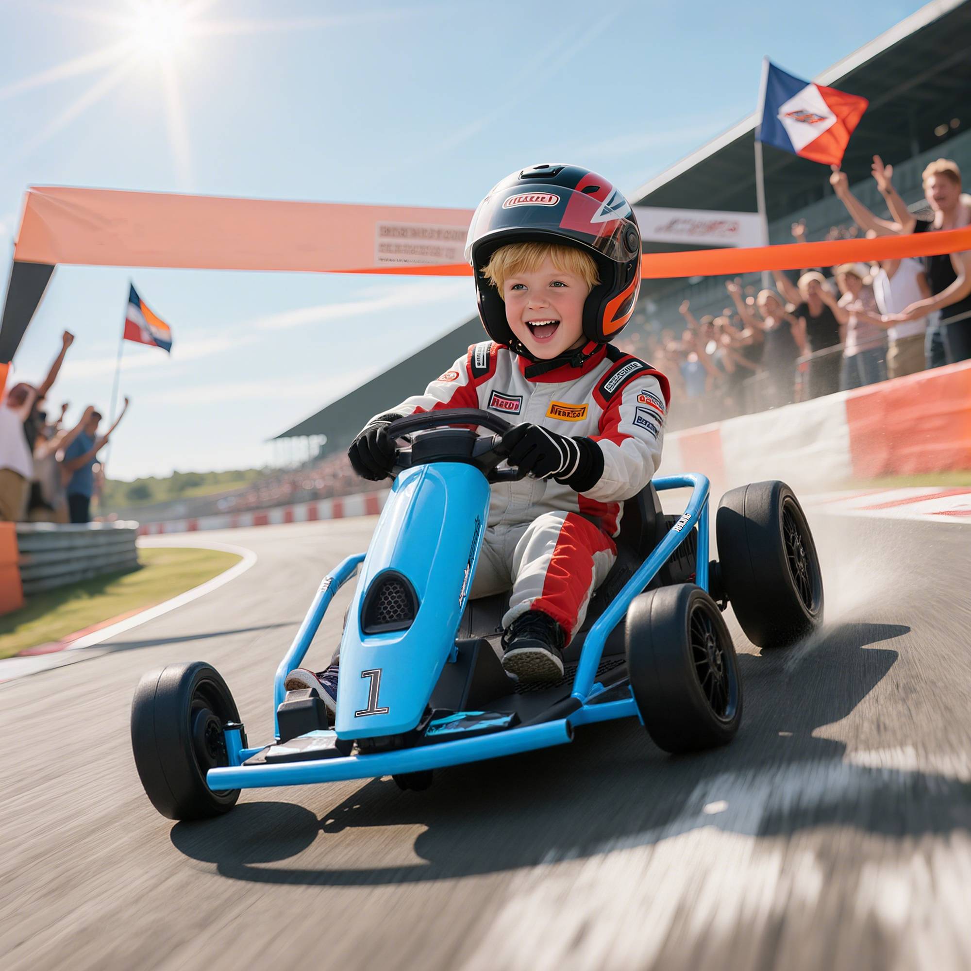 Sans Marque - Kart Électrique Enfants 24V Go Kart Mode Drift 8-12 ans Bleu - Image 3