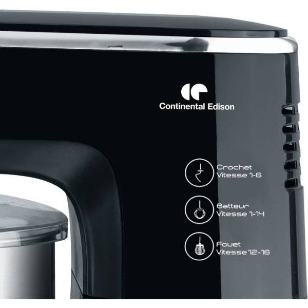 Robot pâtissier - CONTINENTAL EDISON - CERP800B2 - 800 W - 4,3 L - 10 vitesses + pulse - Noir - Image 5