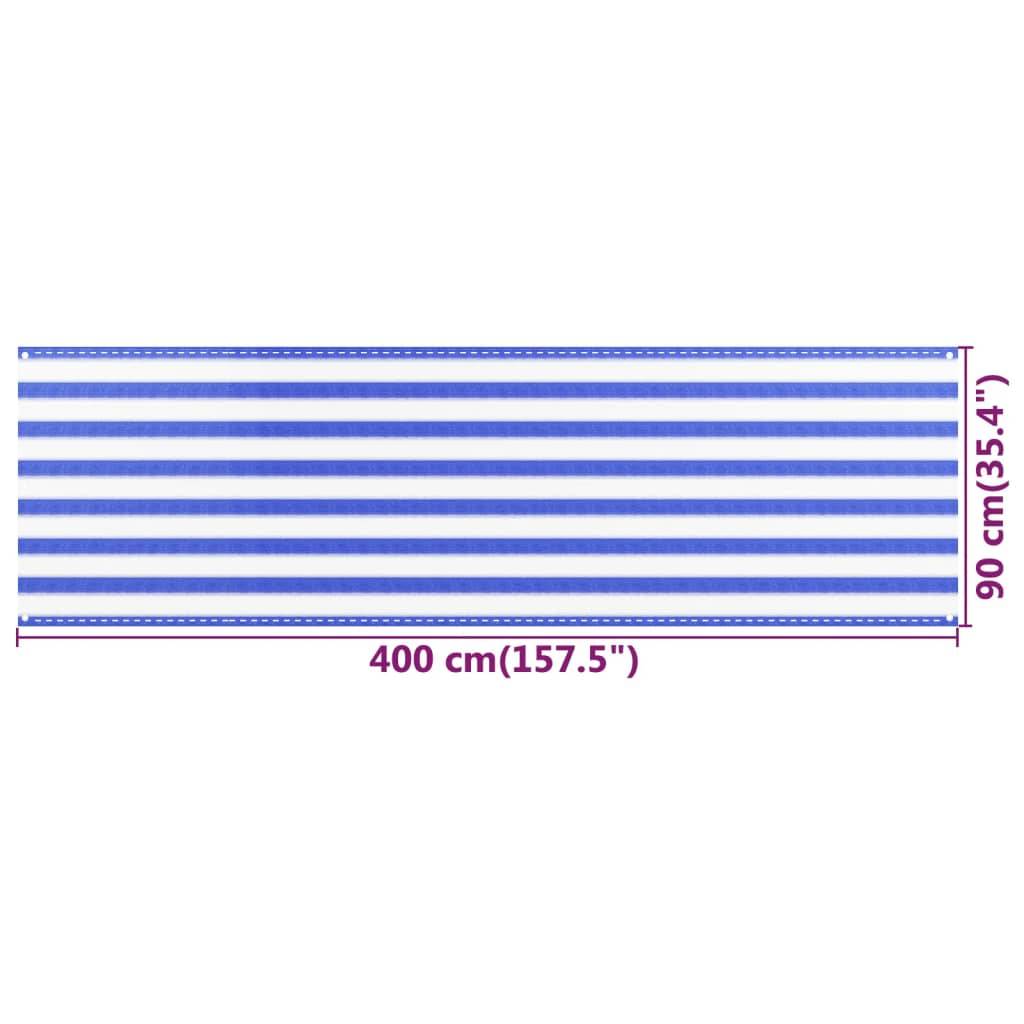 Vidaxl - Écran de balcon Bleu et blanc 90x400 cm PEHD vidaXL 310889 - Imagen 3
