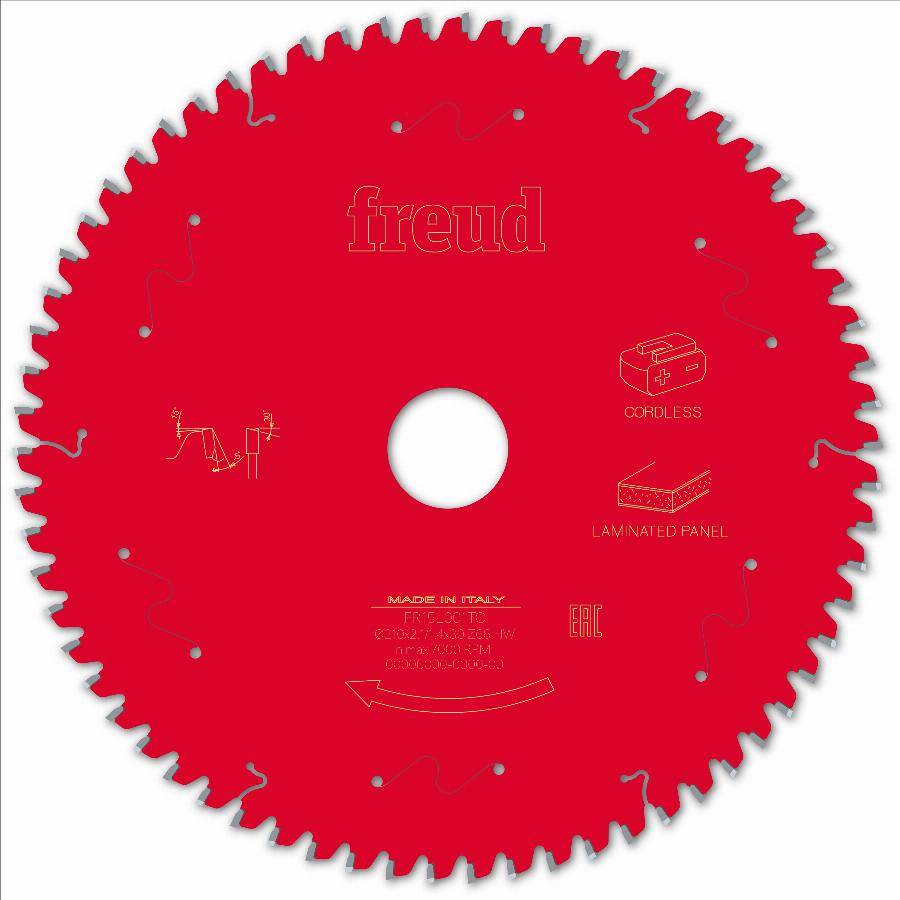 Lame pour scie circulaire portative sans fil FREUD - Ø210 2,1/1,4 AL30 Z66 BA -5° - F03FS10078 -FR15L001TC - Imagen 1