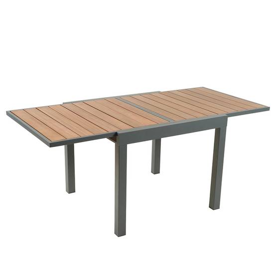 Table de jardin extensible 180 cm en aluminium et bois d'eucalyptus NIDO - Image 1