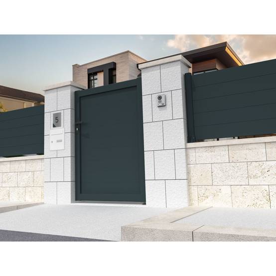 Portillon panneau plein SPASIE 1000x1865mm (Gris anthracite) - Alia Productions