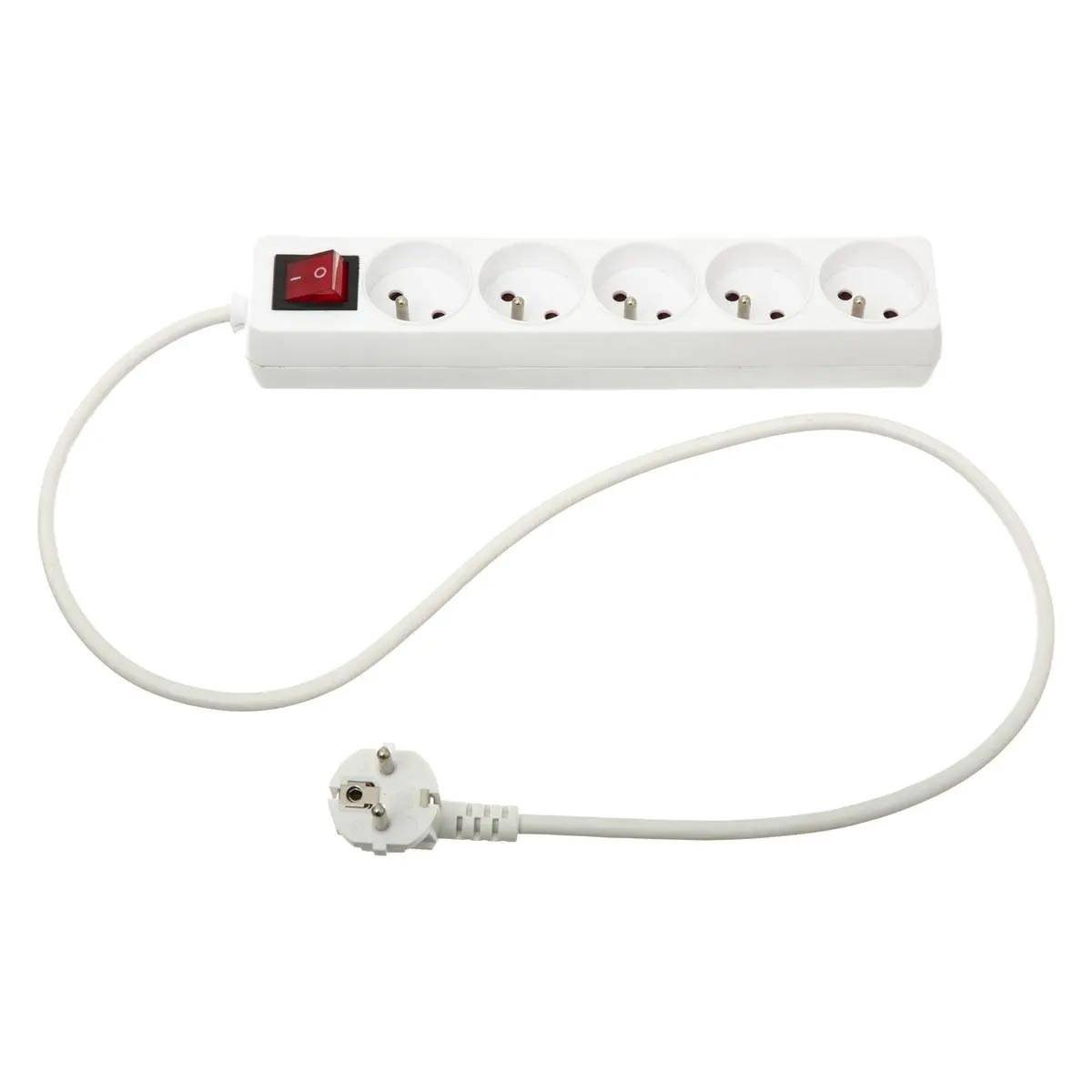Bloc Multiprise "5 Prises" 28cm Blanc - Image 1