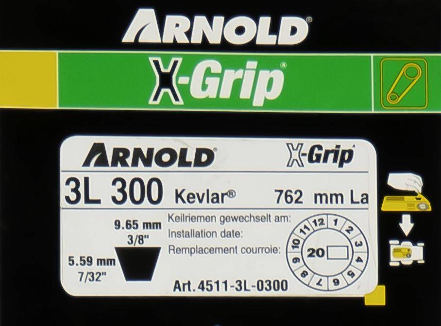 Arnold - Courroie trapézoïdale X-Grip V de type 3L300 Arnold - Imagen 2