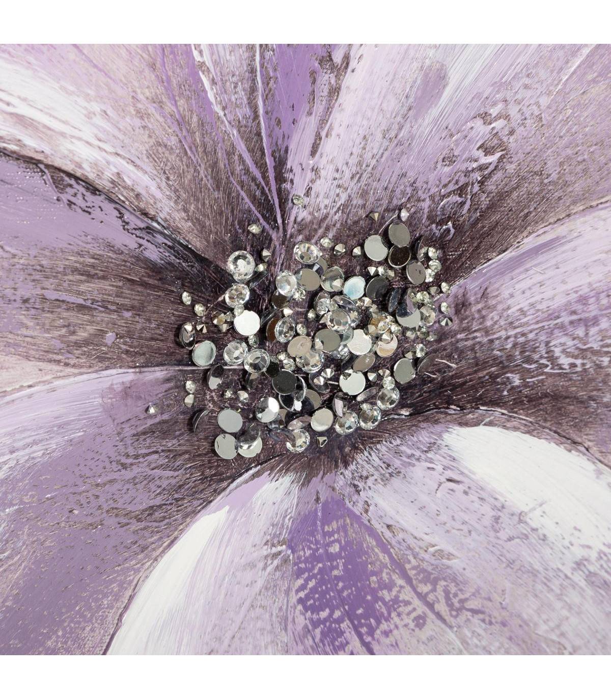 Tableau Toile murale Peinture en relief Fleurs 48 x 48 cm - Image 2