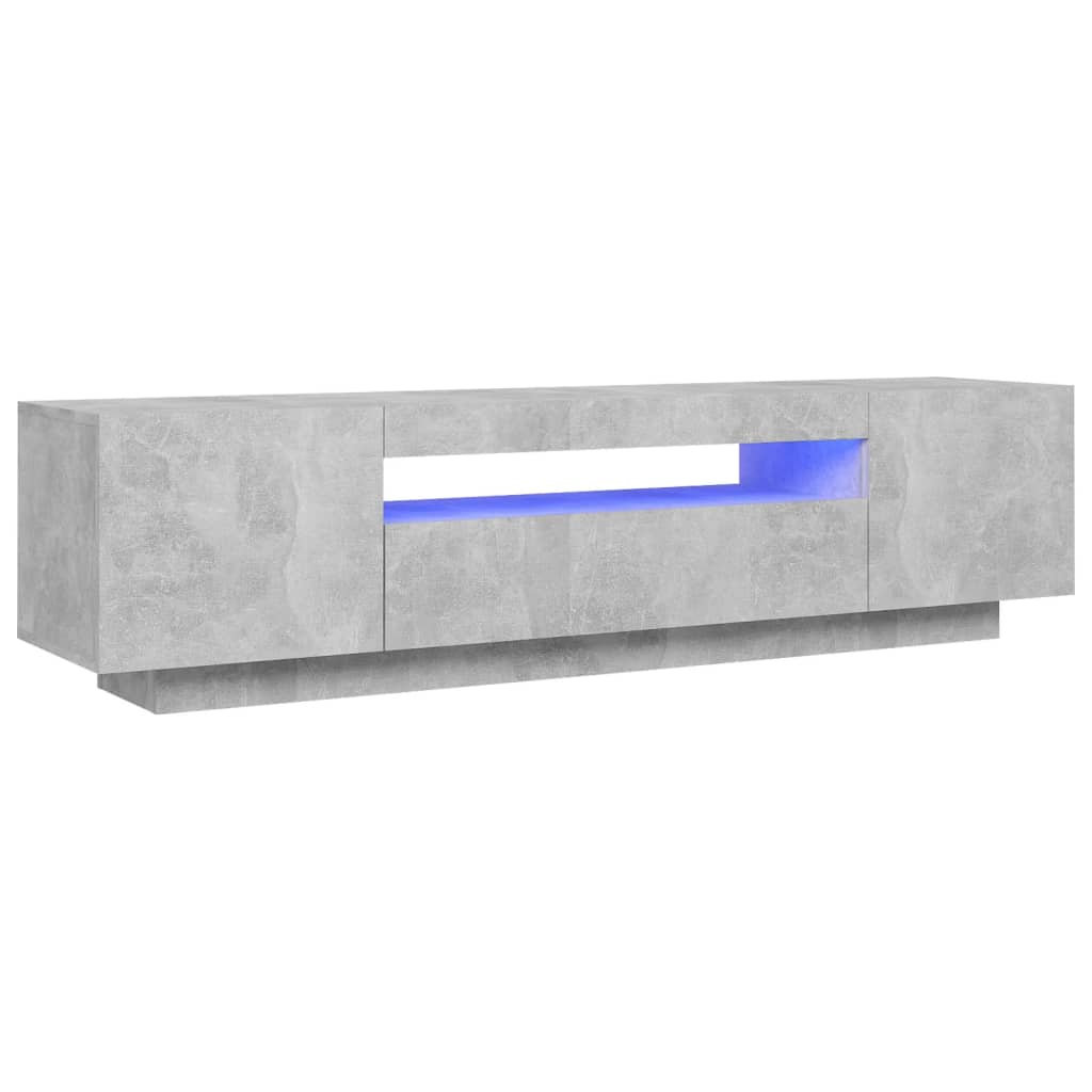Vidaxl - Meuble TV avec lumières LED gris béton 160x35x40 cm - vidaXL - Imagen 1