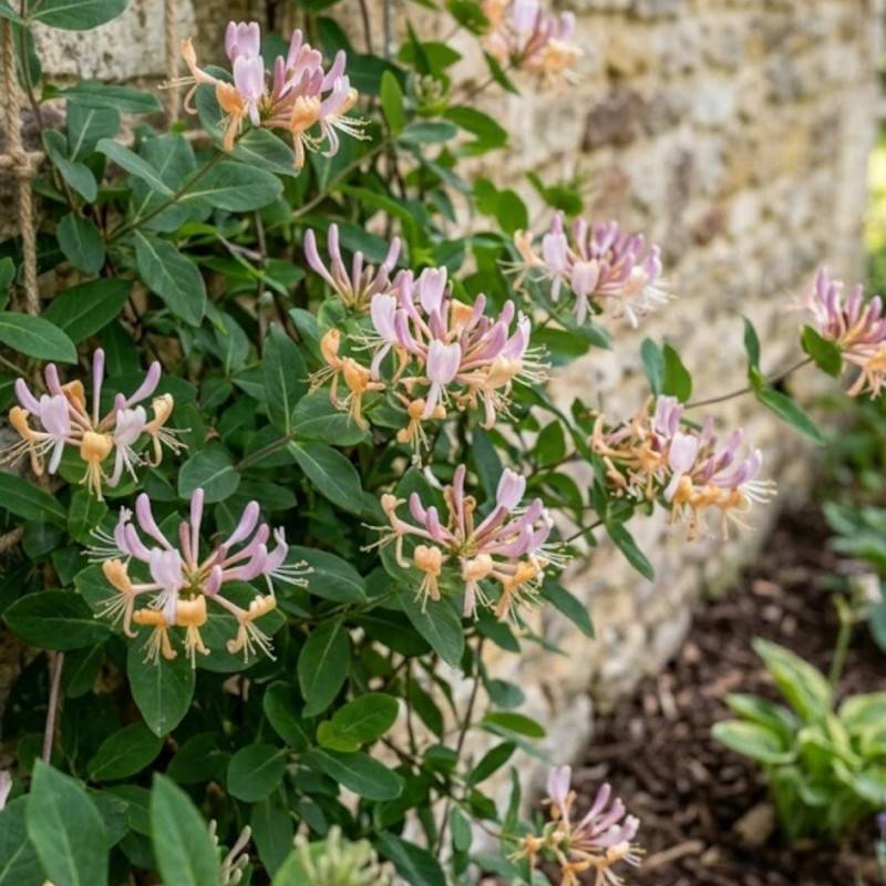 Chèvrefeuille CAPRILIA® Ever 'Inov 42' à fleurs Orange - feuillage Persistant - Godet - 5/10 cm-  hauteur à maturité De 3,00 m à 5,00 m - Imagen 2