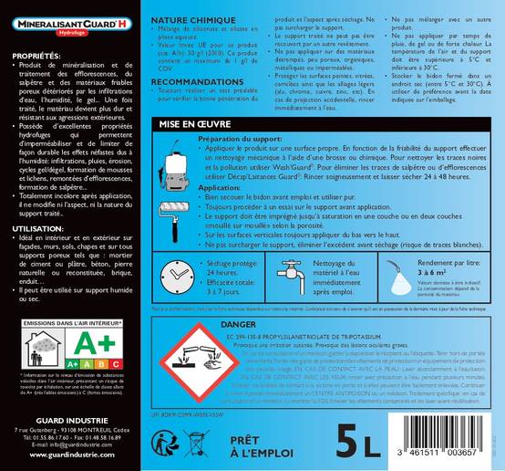 Durcisseur Imperméabilisant MinéralisantGuard H Pierre Béton EnduitStop Effritement5L 30m² - Image 6
