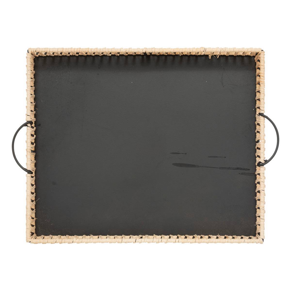 Atmosphera - Set de 2 plateaux "Cosy" métal et rotin - Atmosphera Créateur d'intérieur - Imagen 4