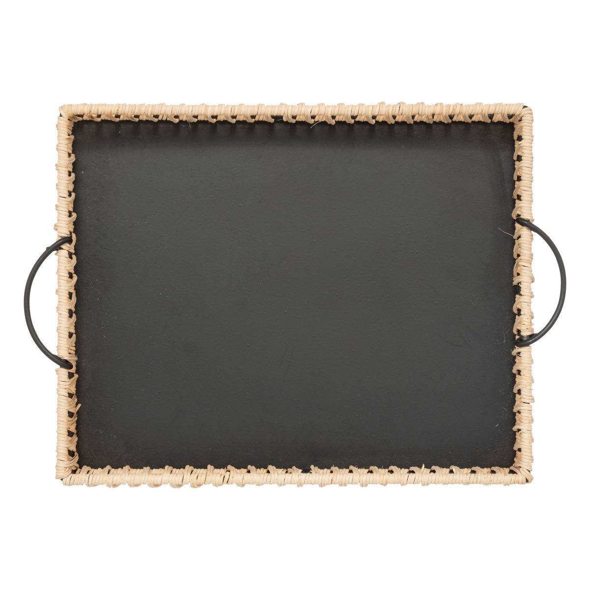 Atmosphera - Set de 2 plateaux "Cosy" métal et rotin - Atmosphera Créateur d'intérieur - Imagen 5