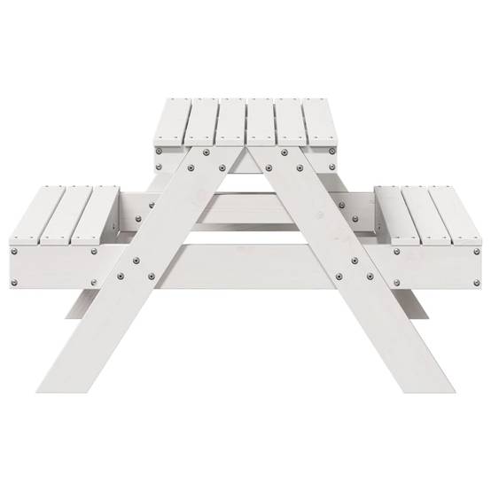 Table de pique-nique pour enfants bois massif de pin blanc 88 x 97 x 52 cm - PANGIVO - Image 5