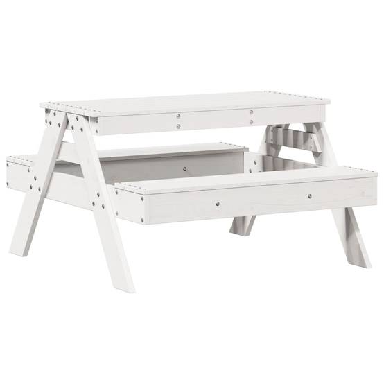Table de pique-nique pour enfants bois massif de pin blanc 88 x 97 x 52 cm - PANGIVO - Image 6