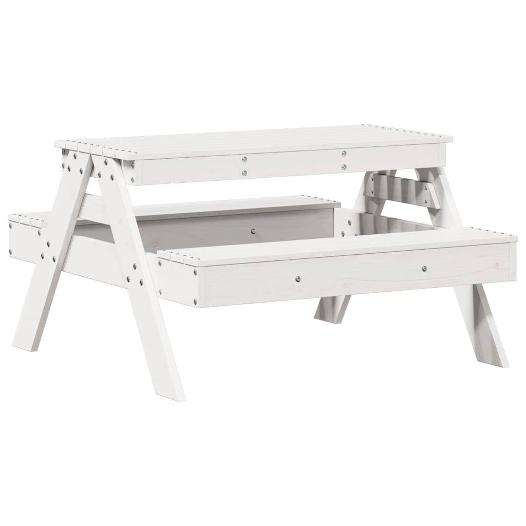 Table de pique-nique pour enfants bois massif de pin blanc 88 x 97 x 52 cm - PANGIVO - Image 6
