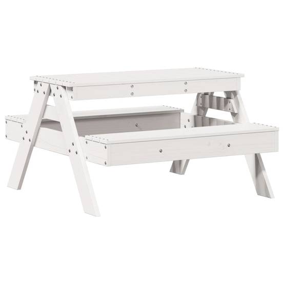 Table de pique-nique pour enfants bois massif de pin blanc 88 x 97 x 52 cm - PANGIVO - Image 2