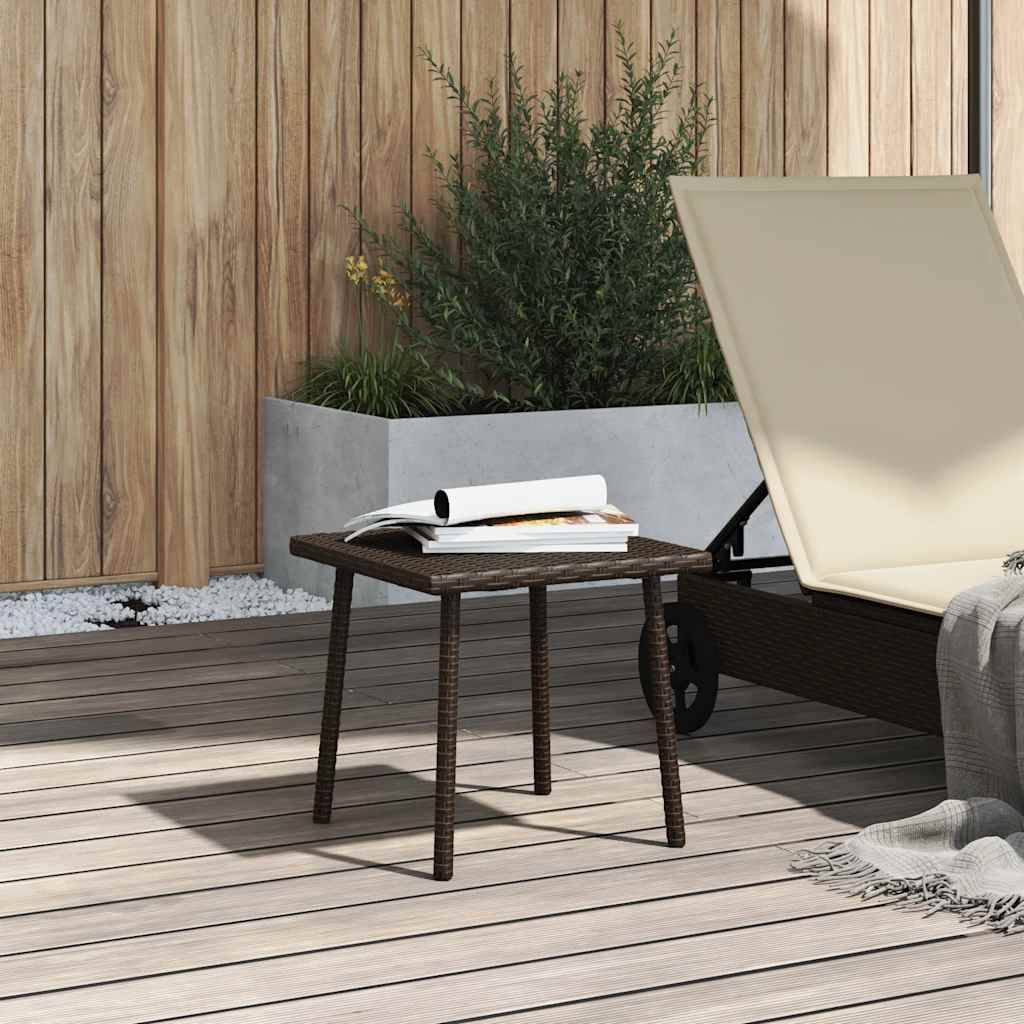 ComfortXL - Petite Table Basse Carrée 40cm pour Salon de Jardin en Résine Tressée Marron – ComfortXL Outdoor Living - Image 3