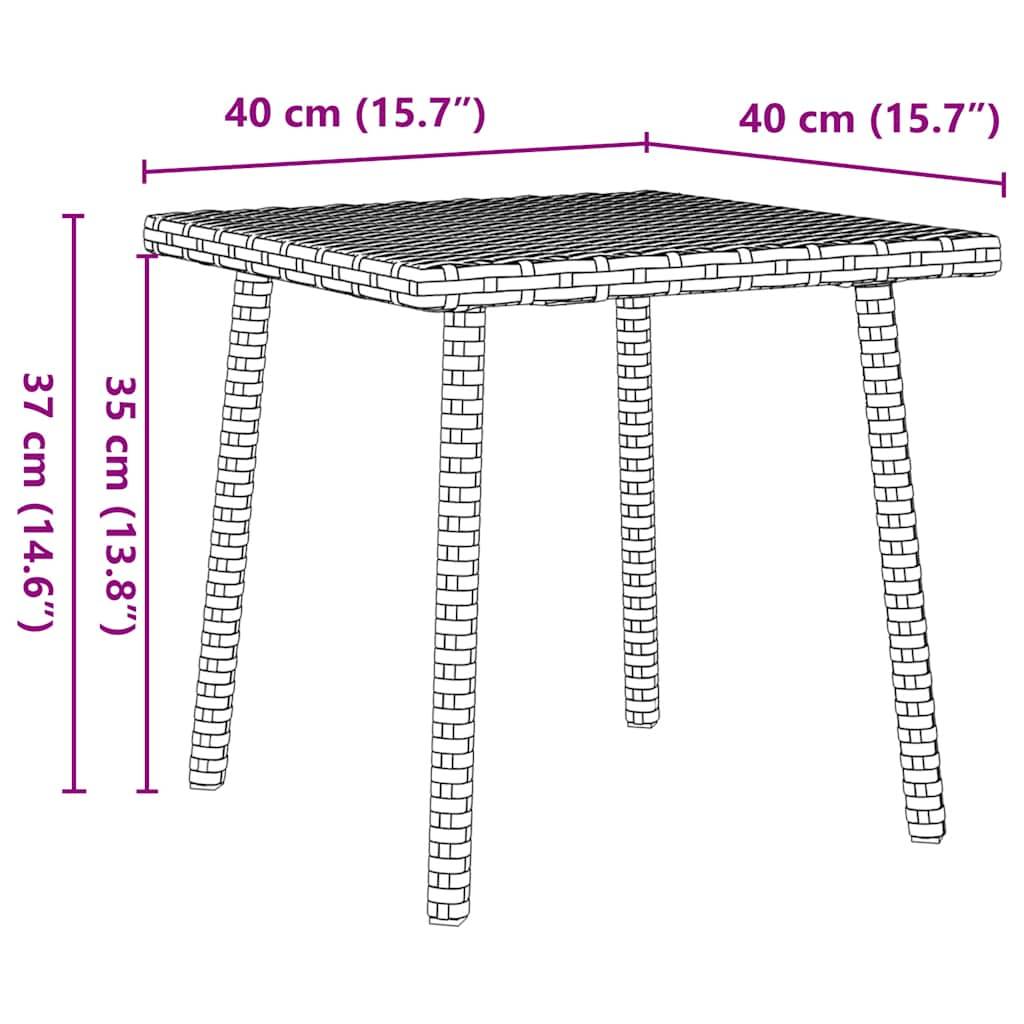 ComfortXL - Petite Table Basse Carrée 40cm pour Salon de Jardin en Résine Tressée Marron – ComfortXL Outdoor Living - Image 8
