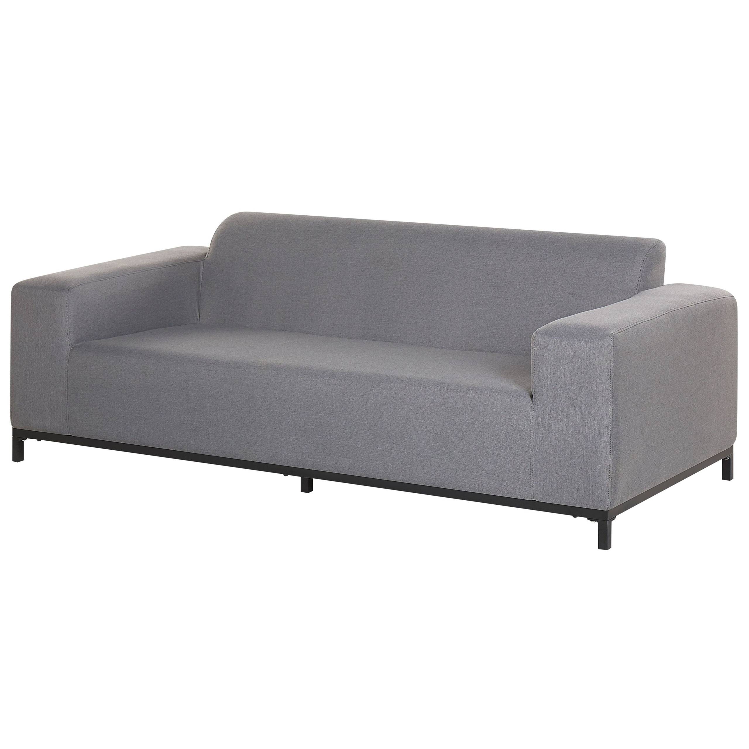 Beliani - Canapé de jardin, 2 Personnes Tissu Gris ROVIGO - Beliani - Imagen 4
