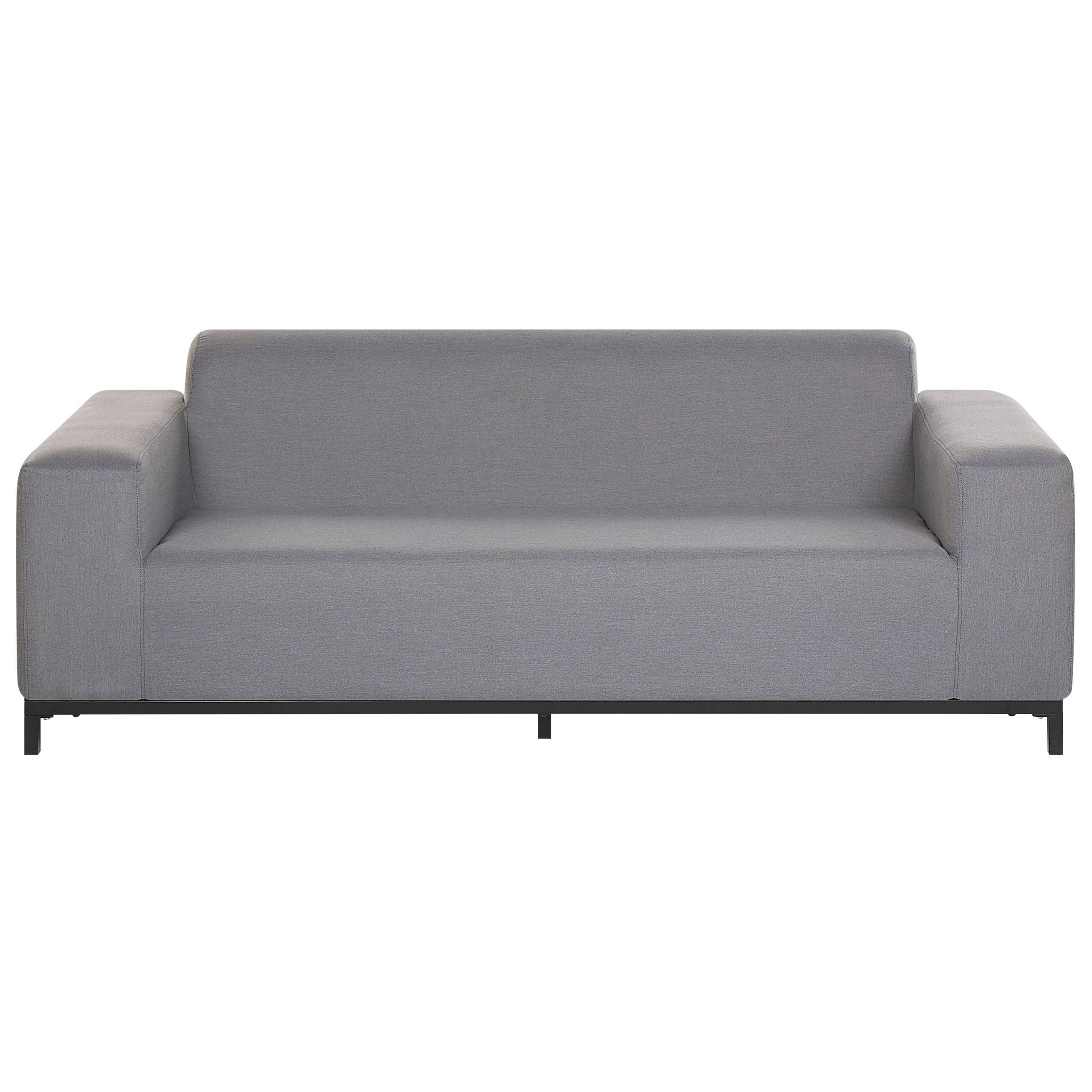 Beliani - Canapé de jardin, 2 Personnes Tissu Gris ROVIGO - Beliani - Imagen 2