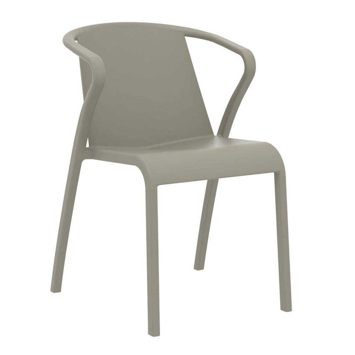Dcb Garden - Fauteuil de Jardin Empilable "Fado" 76cm Taupe - Image 1