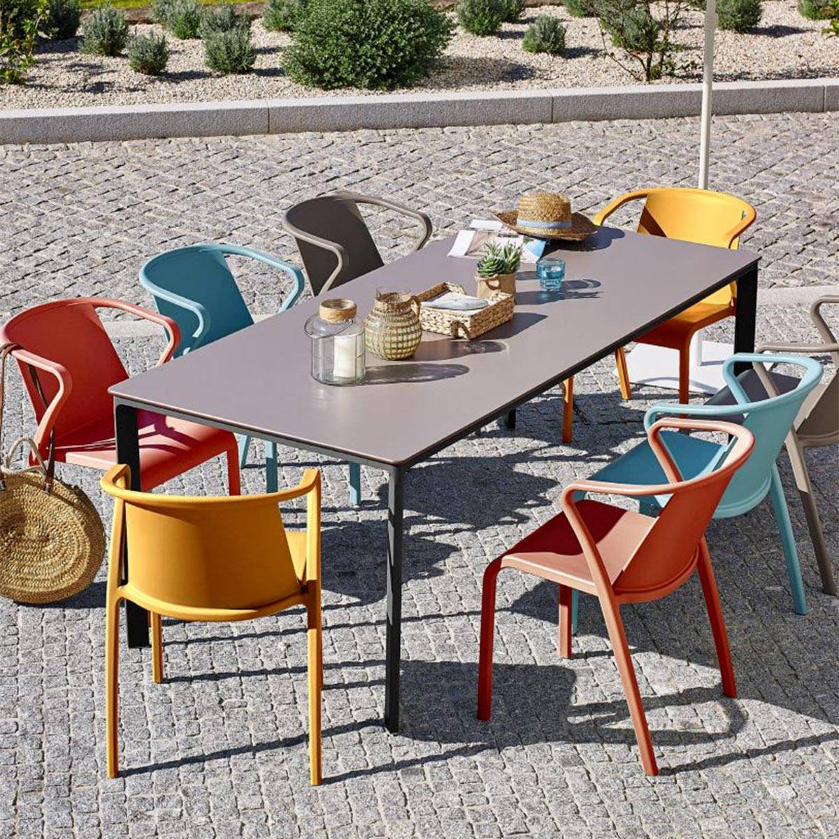Dcb Garden - Fauteuil de Jardin Empilable "Fado" 76cm Taupe - Image 5