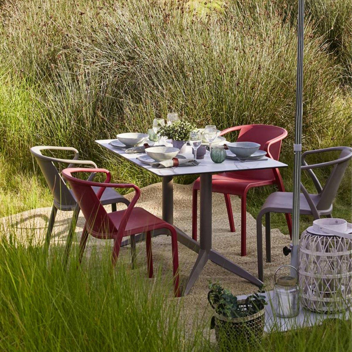 Dcb Garden - Fauteuil de Jardin Empilable "Fado" 76cm Taupe - Image 6