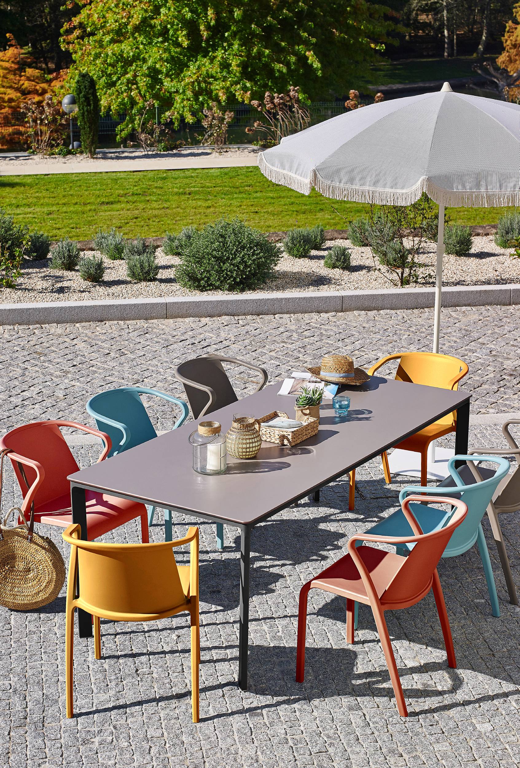 Dcb Garden - Fauteuil de Jardin Empilable "Fado" 76cm Taupe - Image 8