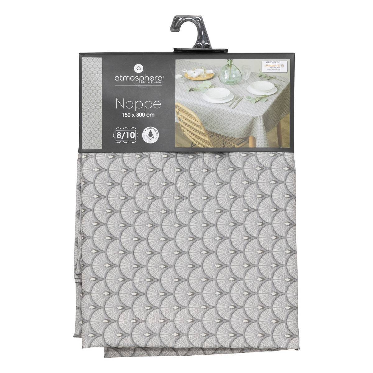 Atmosphera - Nappe anti-tache "Livia" gris 150x300cm - Atmosphera Créateur d'intérieur - Imagen 3
