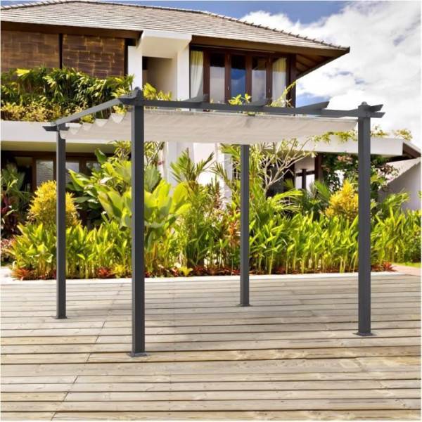 Pergola en aluminium CORDOBA - Beige - 3 x 3 m - Image 4