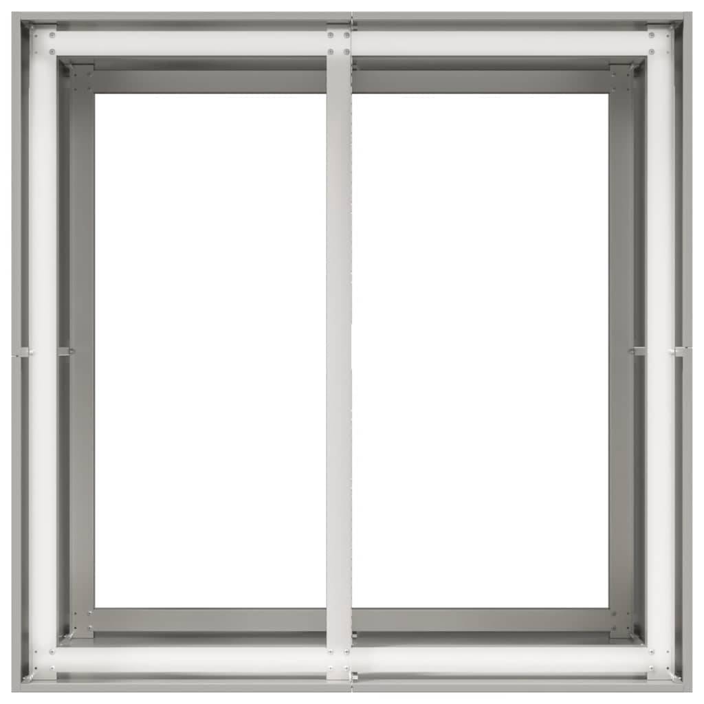 Jardinière acier inoxydable gris 80 x 80 x 80 cm - PANGIVO - Image 5
