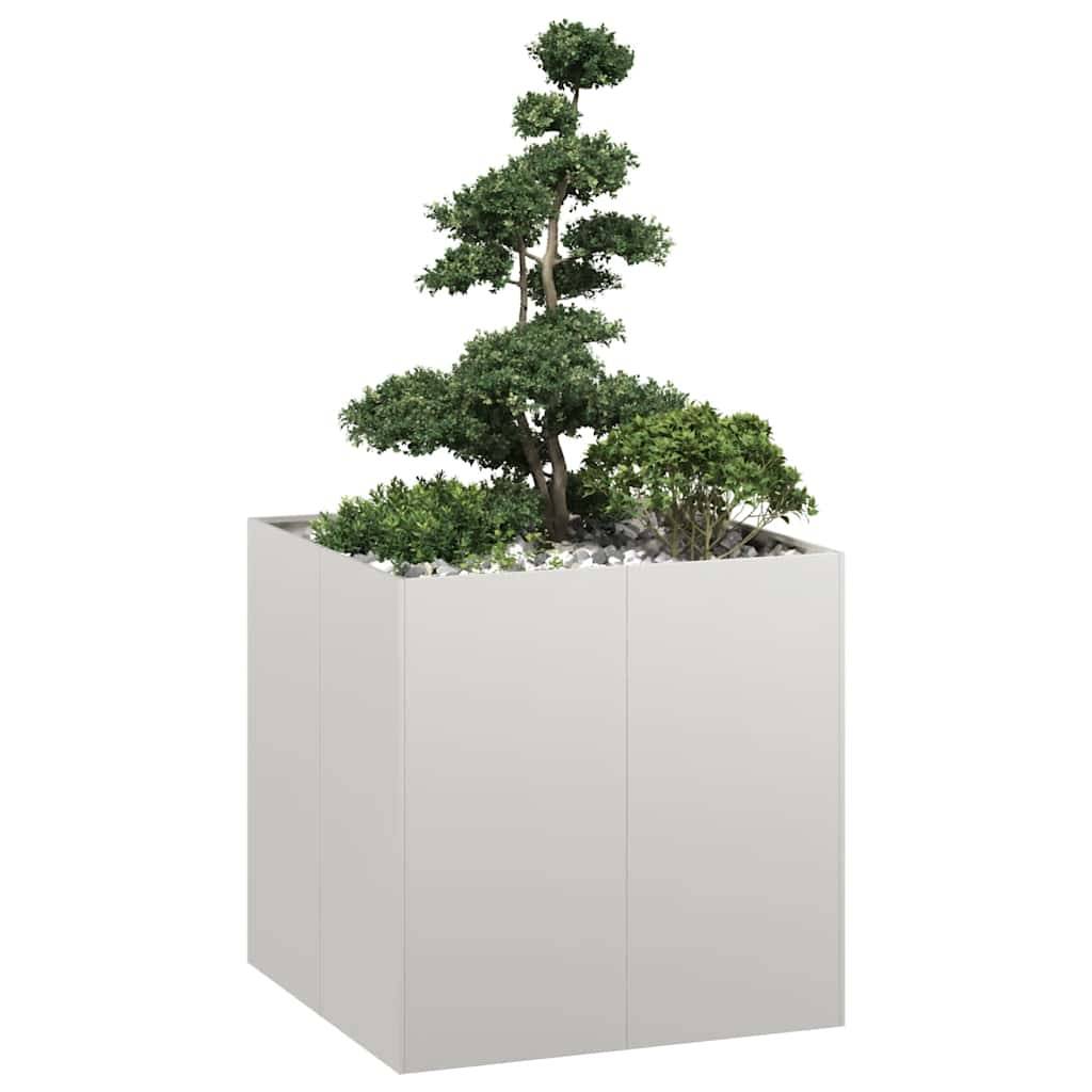 Jardinière acier inoxydable gris 80 x 80 x 80 cm - PANGIVO - Image 1